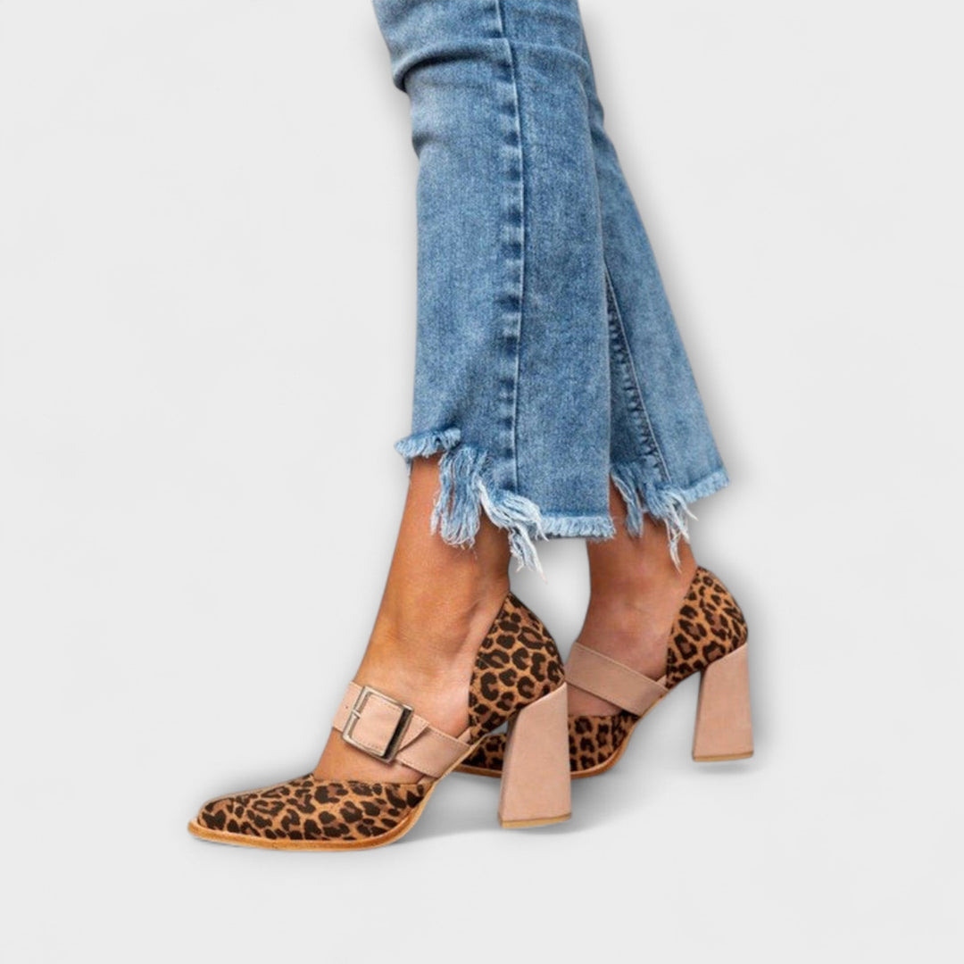 Avano - Sandalias de leopardo con tacón