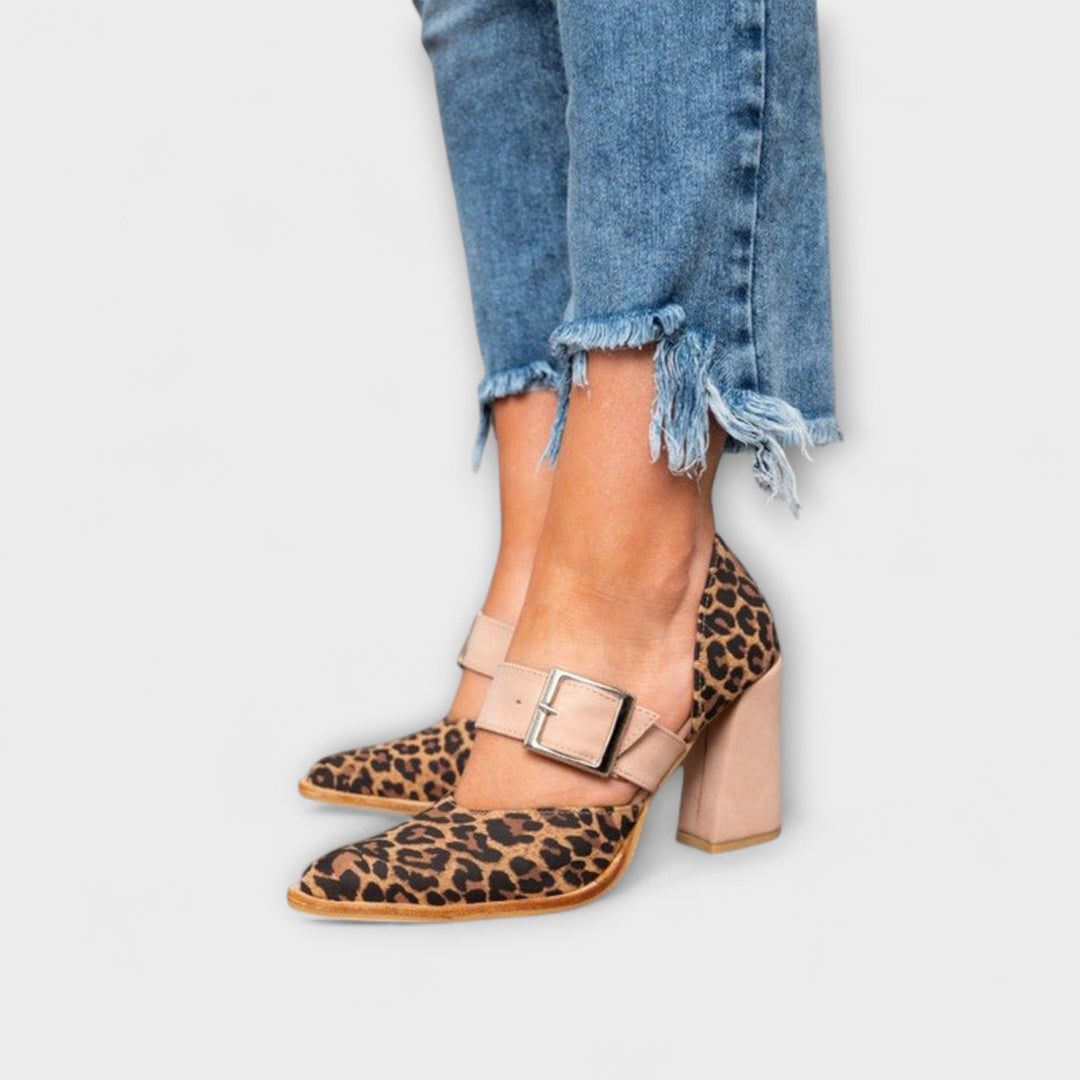 Avano - Sandalias de leopardo con tacón