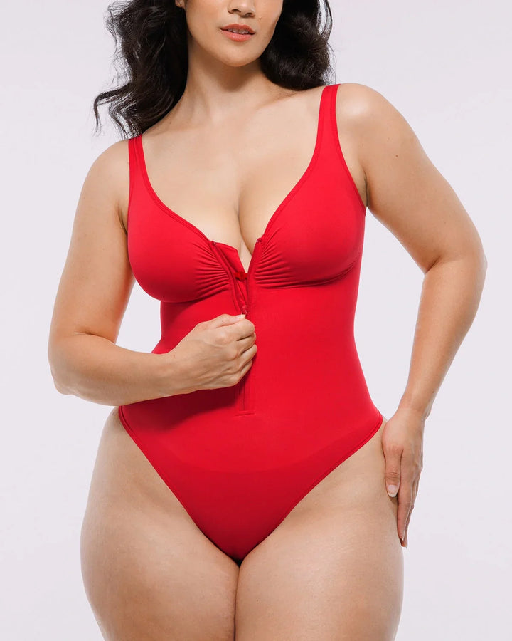 Body moldeador con cremallera frontal y corte tanga