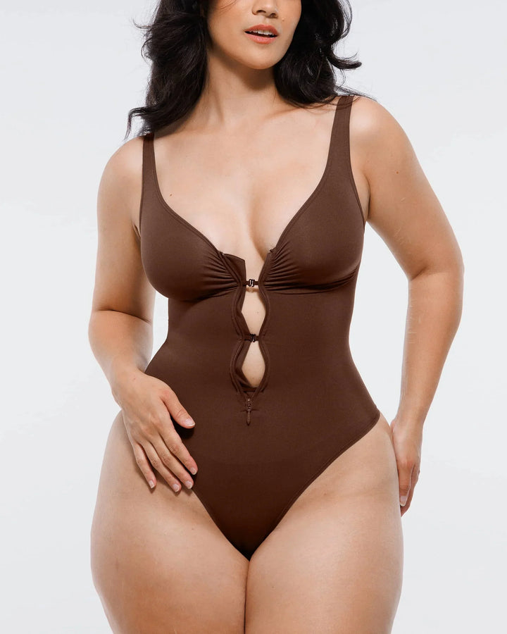 Body moldeador con cremallera frontal y corte tanga