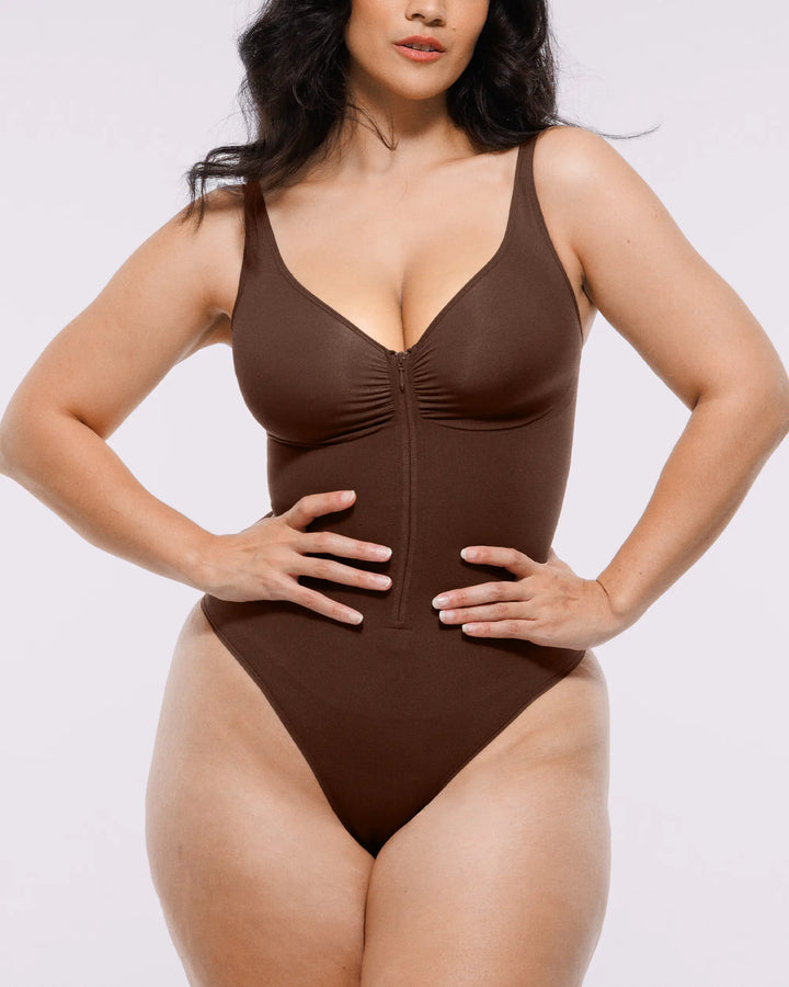 Body moldeador con cremallera frontal y corte tanga