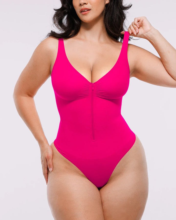 Body moldeador con cremallera frontal y corte tanga