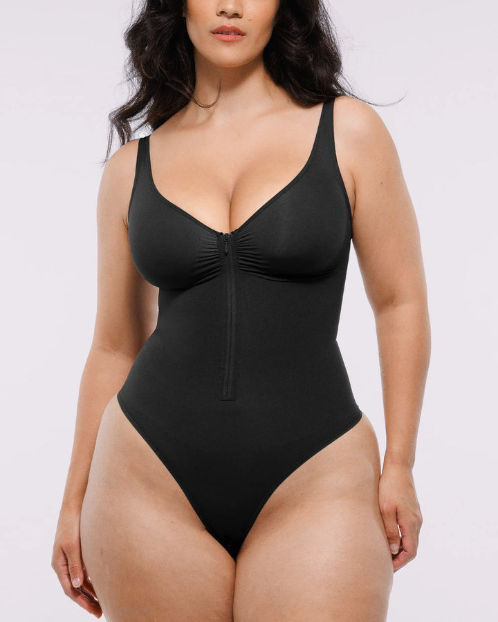 Body moldeador con cremallera frontal y corte tanga