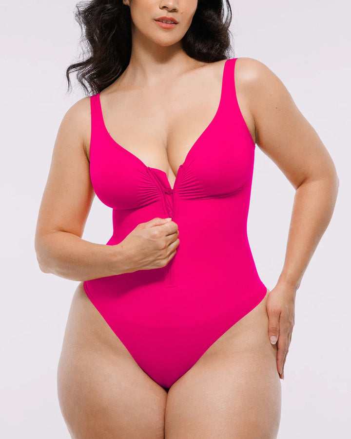 Body moldeador con cremallera frontal y corte tanga