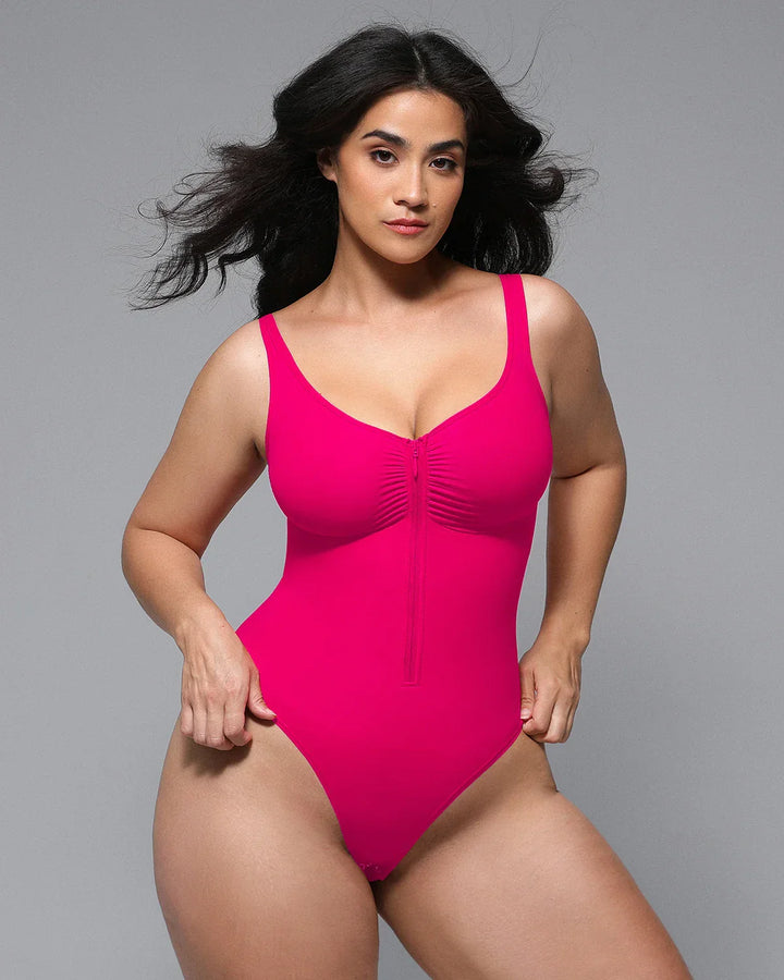 Body moldeador con cremallera frontal y corte tanga