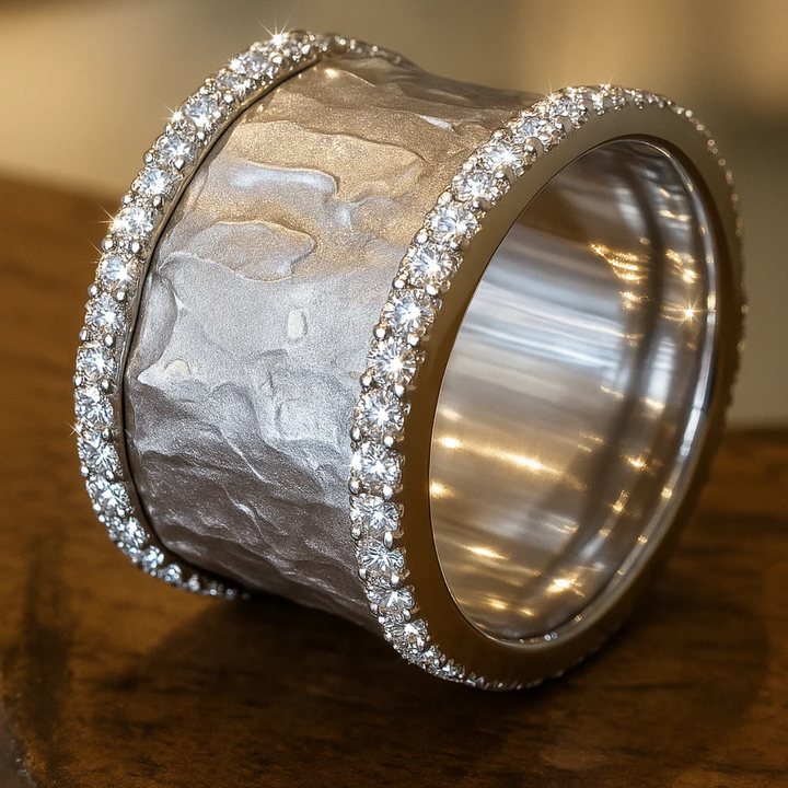 ANILLO DE CIRCONITA BAÑADO EN PLATA VINTAGE