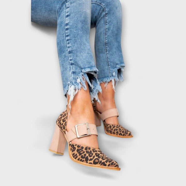 Avano - Sandalias de leopardo con tacón