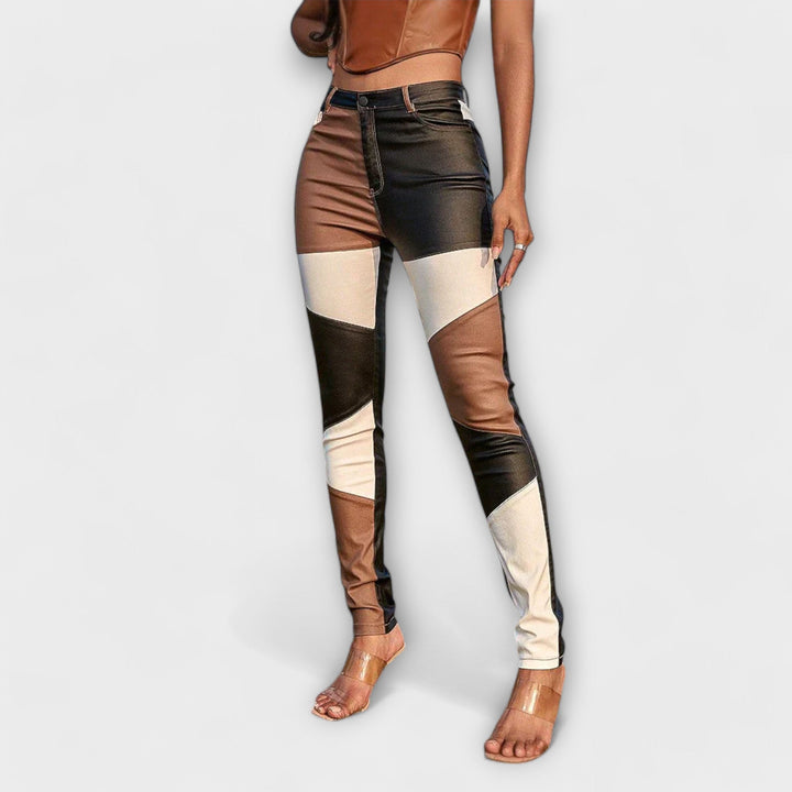 Calliope - Pantalones ajustados con diseño de bloques de color